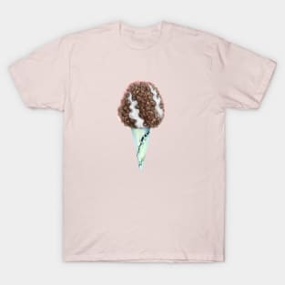 Ice cream cone with Bride of Frankenstein hair T-Shirt